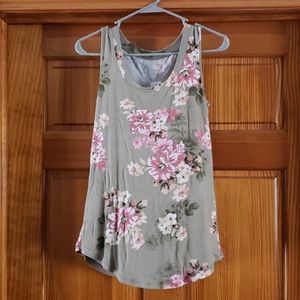24/7 Floral scoop neck tank